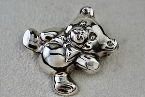 Sterling Silver Teddy Bear Brooch Pin