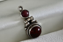 Load image into Gallery viewer, Sterling Silver Red Jasper Pink Rhodonite Double Bead Hinge Hand Made Pendant
