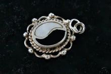 Load image into Gallery viewer, Sterling Silver Black &amp; White Enamel Yin &amp; Yang Charm Pendant Signed FAS
