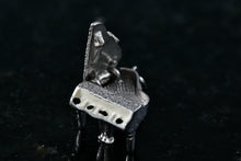 Load image into Gallery viewer, MEM Sterling Silver Black White Enamel Grand Piano Charm Pendant RARE
