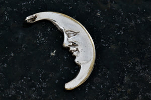 Sterling Silver Man In The Moon Charm Pendant