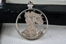 Load image into Gallery viewer, Handmade 1941 American Liberty Half Dollar Detailed Carved Pendant
