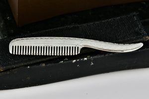 Sterling Silver Mini Comb Brush w/ Leather Case