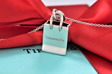 Load image into Gallery viewer, Tiffany &amp; Co. Silver Tiffany Shopping Bag Charm Pendant Necklace
