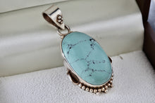 Load image into Gallery viewer, Sterling Silver Large Handmade Oval Turquoise Pendant
