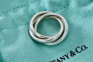 Tiffany & Co. Silver Triple Interlocking Rings Size 4