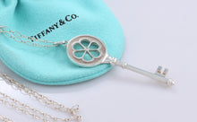 Load image into Gallery viewer, Tiffany &amp; Co. Silver Large Daisy Blossom Flower Key on Oval Link Chain Necklace
