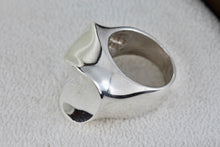 Load image into Gallery viewer, Sterling Silver Heavy Duty Wavy Illusion Dome Ring Size 6.5 Signed Mexico
