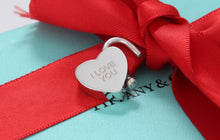 Load image into Gallery viewer, Tiffany &amp; Co. Silver &quot;I Love You&quot; Heart Padlock Pendant
