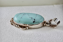 Load image into Gallery viewer, Sterling Silver Large Handmade Oval Turquoise Pendant
