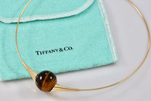 Load image into Gallery viewer, Tiffany &amp; Co. Elsa Peretti 18K Gold Tiger Eye Ball Choker Necklace RARE
