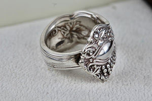 1947 Rogers Bros Silver XS Triple Handmade Spoon Ring Size 8