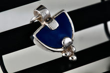 Load image into Gallery viewer, Sterling Silver Blue Lapis Small Half Circle Pendant
