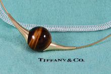 Load image into Gallery viewer, Tiffany &amp; Co. Elsa Peretti 18K Gold Tiger Eye Ball Choker Necklace RARE
