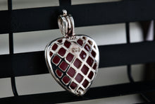 Load image into Gallery viewer, Sterling Silver Pink Caged Heart Moonstone Charm Pendant
