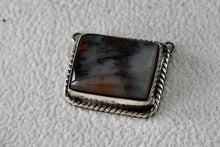 Load image into Gallery viewer, Sterling Silver Handmade Rectangle Multi Color Agate Stone Pendant
