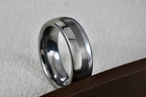 Tungsten Carbide Heavy Strong Quality Stripe Band Ring Size 3.5