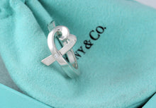 Load image into Gallery viewer, Tiffany &amp; Co. Paloma Picasso Silver Diamond Loving Heart Ring Sz. 6
