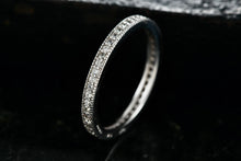Load image into Gallery viewer, Sterling Silver Eternity Narrow CZ Diamonds Stacking Ring Size 7 Signed EJI
