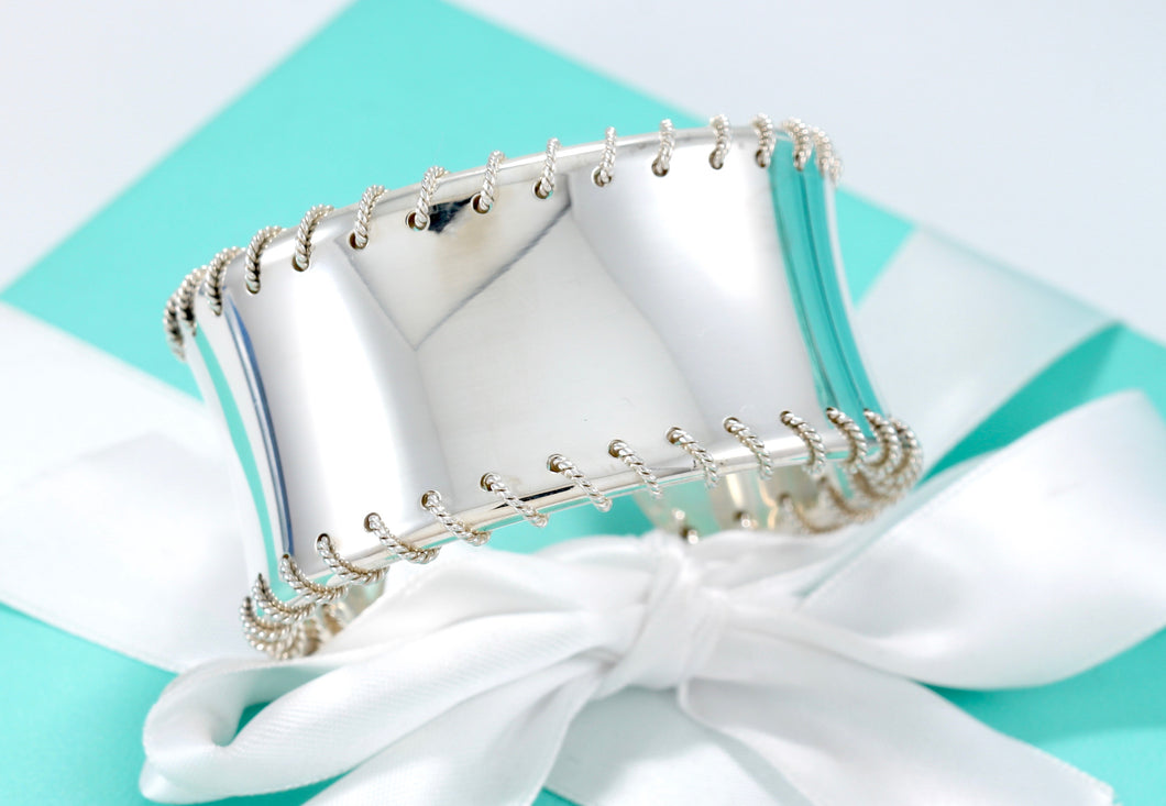 Tiffany & co. Silver Twist Coil Heavy Cuff Bracelet