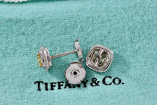Load image into Gallery viewer, Tiffany &amp; Co. 18Kt. White Gold Platinum Soleste Cushion Cut Diamond Earrings
