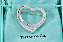 Load image into Gallery viewer, Tiffany &amp; Co. Elsa Peretti Silver Large 35mm Open Heart Brooch Pin
