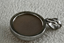 Load image into Gallery viewer, Sterling Silver Round Circle Pink Gray Moon Stone Charm Pendant
