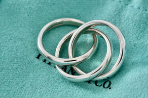 Tiffany & Co. Silver Triple Interlocking Rings Size 4