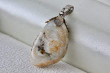 Load image into Gallery viewer, Large Chunky Polished White Yellow Black Agate Rock 1&quot; Stone Pendant
