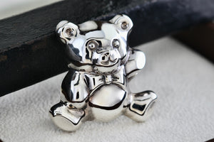 Sterling Silver Teddy Bear Brooch Pin