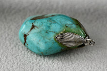 Load image into Gallery viewer, Large Chunky Turquoise Rock 1&quot; Stone Pendant
