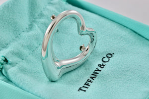 Tiffany & Co. Elsa Peretti Silver Large 35mm Open Heart Brooch Pin