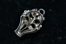 Load image into Gallery viewer, Sterling Silver Flower Bouquet Pink Sapphire Charm Pendant
