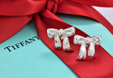 Load image into Gallery viewer, Tiffany &amp; Co. Silver Ribbon Bow Stud Earrings Vintage
