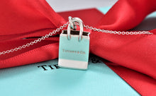 Load image into Gallery viewer, Tiffany &amp; Co. Silver Tiffany Shopping Bag Charm Pendant Necklace
