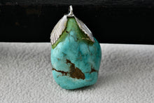 Load image into Gallery viewer, Large Chunky Turquoise Rock 1&quot; Stone Pendant
