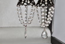 Load image into Gallery viewer, Sevan Bicakci 18Kt. Oxidized Gold Platinum Diamond Pearl Chandelier Drop Great Gatsby Earrings
