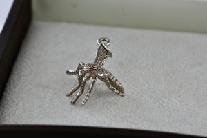 Sterling Silver Mosquito Bug Charm Pendant RARE