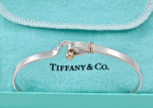 Load image into Gallery viewer, Tiffany &amp; Co. 18K Gold &amp; Silver Hook &amp; Eye Bangle Medium Bracelet Vintage Version 2
