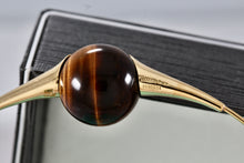 Load image into Gallery viewer, Tiffany &amp; Co. Elsa Peretti 18K Gold Tiger Eye Ball Choker Necklace RARE
