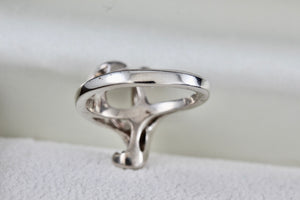 Sterling Silver Letter "Y" Signet Ring Size 6.5