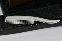 Load image into Gallery viewer, Sterling Silver Mini Comb Brush w/ Leather Case
