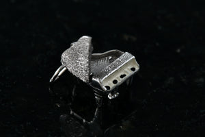 MEM Sterling Silver Black White Enamel Grand Piano Charm Pendant RARE