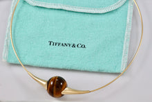 Load image into Gallery viewer, Tiffany &amp; Co. Elsa Peretti 18K Gold Tiger Eye Ball Choker Necklace RARE
