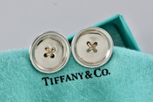 Load image into Gallery viewer, Tiffany &amp; Co. Vintage 14Kt. Gold &amp; Silver Button Clip-On Earrings
