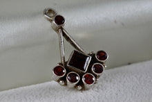 Load image into Gallery viewer, Sterling Silver Red Garnets Pendulum Pendant
