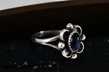 Load image into Gallery viewer, Sterling Silver Small Vintage Oval Cut Blue Star Sapphire Handmade Ring Size 7.5
