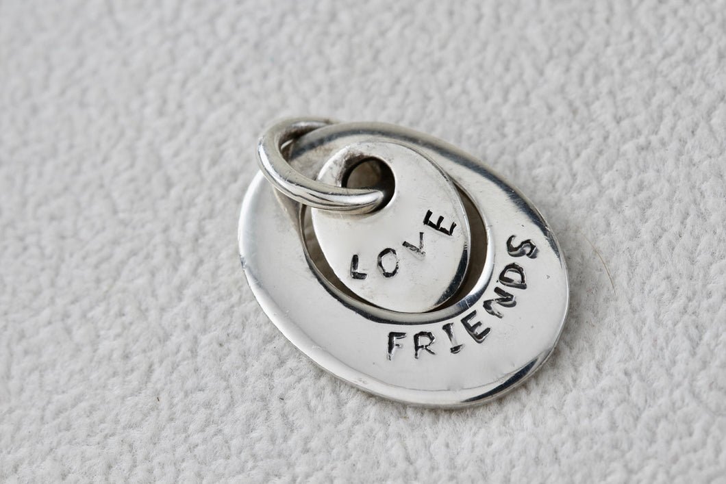 Sterling Silver Love Friends Charm Pendant