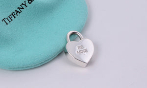 Tiffany & Co. Silver "Be Mine" Heart Pendant Padlock Bracelet