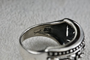 Sterling Silver Floral Filigree Flowers Wide Band Ring Size 7.5